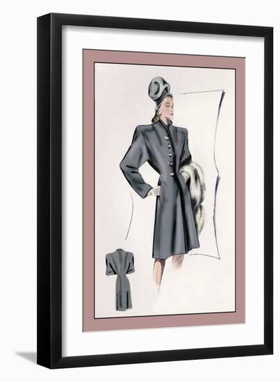 Charcoal Dressy Coat-null-Framed Art Print