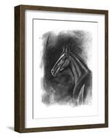 Charcoal Equestrian Portrait II-Naomi McCavitt-Framed Art Print