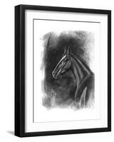 Charcoal Equestrian Portrait II-Naomi McCavitt-Framed Art Print