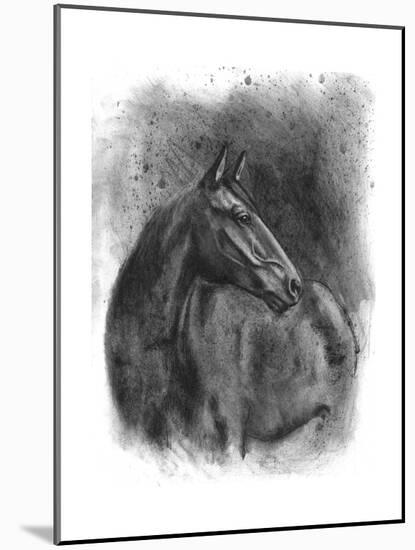 Charcoal Equestrian Portrait III-Naomi McCavitt-Mounted Art Print