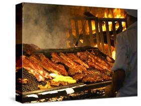 Charcoal Grill in Restaurant El Palenque, Mercado Del Puerto, Montevideo, Uruguay-Per Karlsson-Stretched Canvas