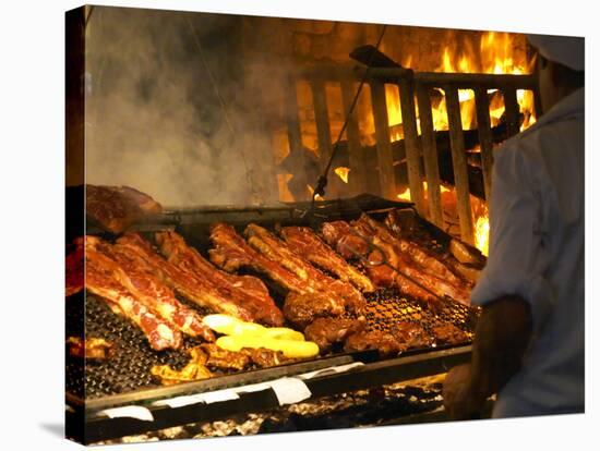 Charcoal Grill in Restaurant El Palenque, Mercado Del Puerto, Montevideo, Uruguay-Per Karlsson-Stretched Canvas