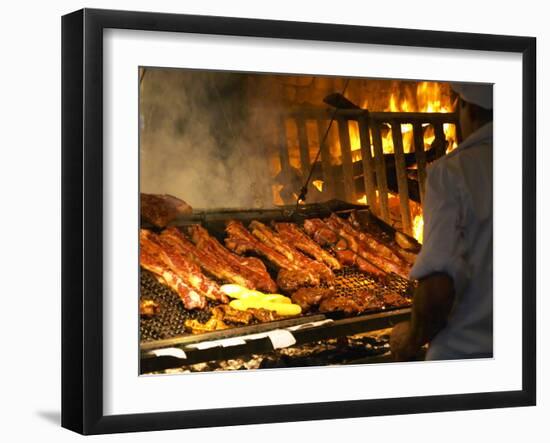 Charcoal Grill in Restaurant El Palenque, Mercado Del Puerto, Montevideo, Uruguay-Per Karlsson-Framed Premium Photographic Print