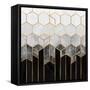 Charcoal Hexagons-Elisabeth Fredriksson-Framed Stretched Canvas