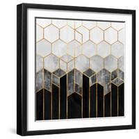 Charcoal Hexagons-Elisabeth Fredriksson-Framed Giclee Print