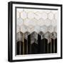 Charcoal Hexagons-Elisabeth Fredriksson-Framed Giclee Print