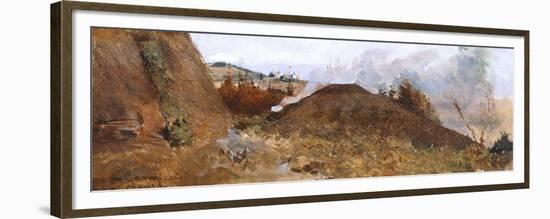 Charcoal Pit in the Landscape, 1880-1885-Niccolo Cannicci-Framed Giclee Print