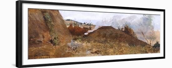 Charcoal Pit in the Landscape, 1880-1885-Niccolo Cannicci-Framed Giclee Print