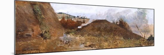 Charcoal Pit in the Landscape, 1880-1885-Niccolo Cannicci-Mounted Giclee Print