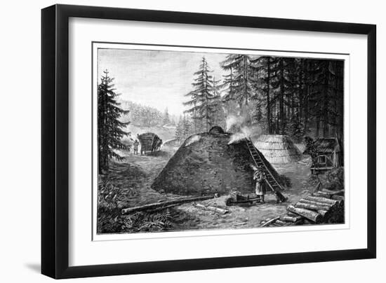 Charcoal Production, 19th Century-Science Photo Library-Framed Photographic Print