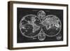 Charcoal World Map-Studio W-Framed Art Print