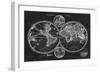 Charcoal World Map-Studio W-Framed Art Print