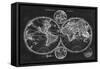 Charcoal World Map-Studio W-Framed Stretched Canvas