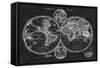 Charcoal World Map-Studio W-Framed Stretched Canvas