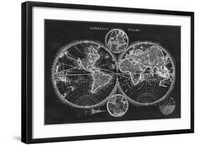 Charcoal World Map-Studio W-Framed Art Print