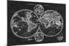 Charcoal World Map-Studio W-Mounted Art Print