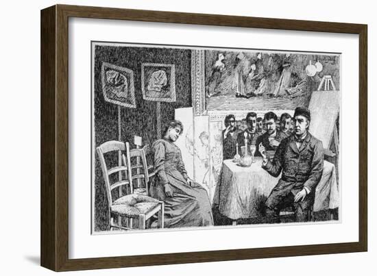 Charcot Gives a Demonstration at La Salpetriere, Paris-null-Framed Art Print