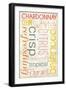 Chardonnay Typography-Lantern Press-Framed Art Print