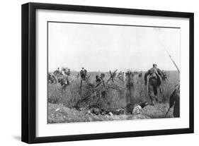 Charge by a Regiment of French Zouaves on the Plateau of Touvent, Artois, France, 7 June 1915-null-Framed Giclee Print