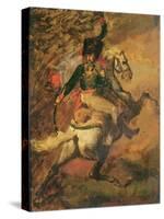Charge Hunter Officer, 19Th Century (Oil on Canvas)-Theodore Gericault-Stretched Canvas