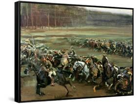 Charge of Flowerdew's Squadron, c.1918-Sir Alfred Munnings-Framed Stretched Canvas