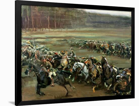 Charge of Flowerdew's Squadron, c.1918-Sir Alfred Munnings-Framed Giclee Print