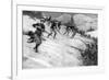 Charge of French Alpine Chasseurs in Alsace, WW1-Ernest Prater-Framed Premium Giclee Print