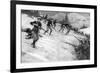 Charge of French Alpine Chasseurs in Alsace, WW1-Ernest Prater-Framed Premium Giclee Print