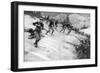 Charge of French Alpine Chasseurs in Alsace, WW1-Ernest Prater-Framed Art Print