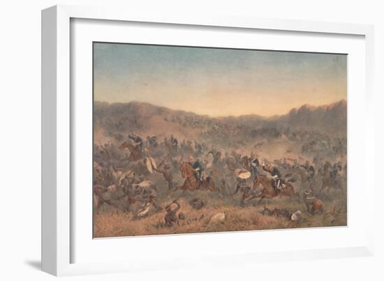 Charge of the 17th - Duke of Cambridge's Own - Lancers at Ulundi, 4th July 1879, 1879-Orlando Norie-Framed Giclee Print