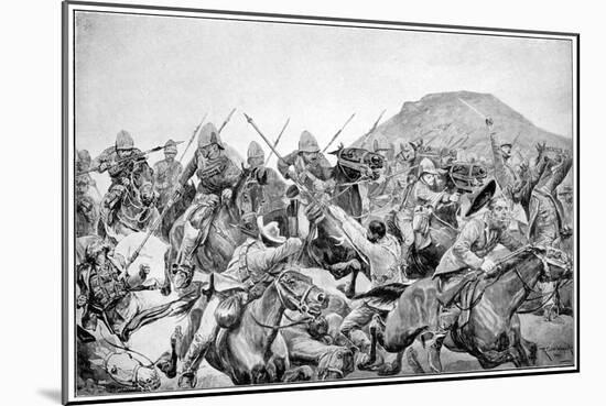 Charge of the 5th Lancers at Elandslaagte, 2nd Boer War, 21 November 1899-Richard Caton Woodville II-Mounted Giclee Print