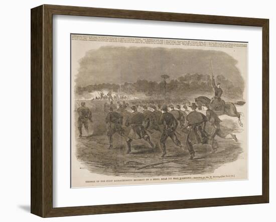 Charge of the First Massachusetts Regiment on a Rebel Rifle Pit Near Yorktown-Winslow Homer-Framed Giclee Print