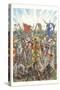 Charge of the French Knights at the Battle of Azincourt (25 October 1415), (Illustration)-Giuseppe Rava-Stretched Canvas