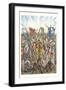 Charge of the French Knights at the Battle of Azincourt (25 October 1415), (Illustration)-Giuseppe Rava-Framed Giclee Print