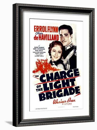 Charge of the Light Brigade, Olivia De Havilland, Errol Flynn, 1936-null-Framed Art Print