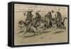 Charge of the Monkey Brigade' Monkeys in Military Uniform Riding Cats-null-Framed Stretched Canvas