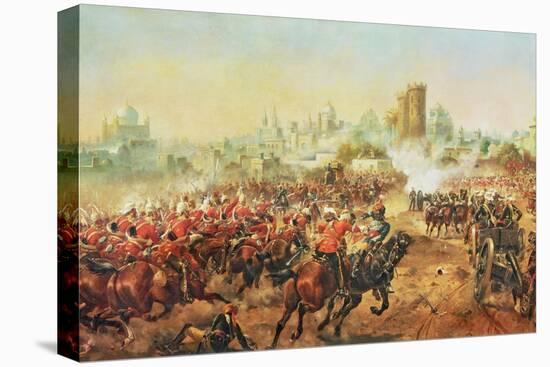 Charge of the Queens Bays Against the Mutineers at Lucknow, 6th March 1858-Henry A. Payne-Stretched Canvas