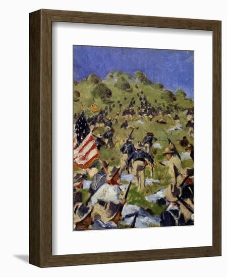 Charge of the Rough Riders at San Juan Hill in 1898, C. 1900-Vasili Vasilyevich Vereshchagin-Framed Giclee Print