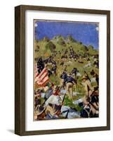 Charge of the Rough Riders At San Juan Hill in 1898-null-Framed Giclee Print