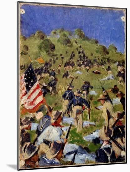 Charge of the Rough Riders At San Juan Hill in 1898-null-Mounted Giclee Print