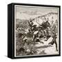 Charge of the Scots at Homildon Hill, Illustration from 'Cassell's Illustrated History of England'-English School-Framed Stretched Canvas