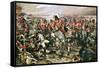 Charge of the Scots Greys at Waterloo-Richard Caton Woodville-Framed Stretched Canvas