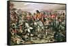 Charge of the Scots Greys at Waterloo-Richard Caton Woodville-Framed Stretched Canvas