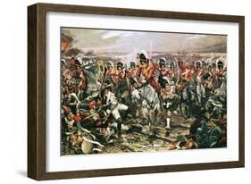 Charge of the Scots Greys at Waterloo-Richard Caton Woodville-Framed Giclee Print