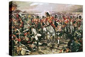 Charge of the Scots Greys at Waterloo-Richard Caton Woodville-Stretched Canvas