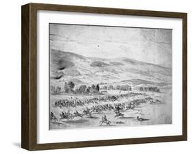 Charge of Union Cavalry-Edwin Forbes-Framed Giclee Print