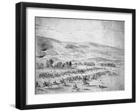 Charge of Union Cavalry-Edwin Forbes-Framed Giclee Print