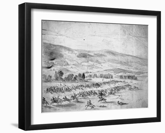 Charge of Union Cavalry-Edwin Forbes-Framed Giclee Print