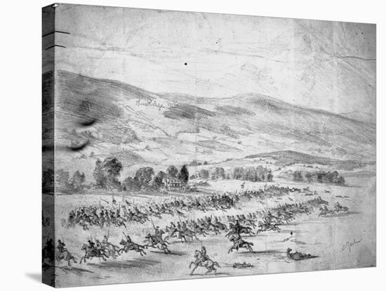 Charge of Union Cavalry-Edwin Forbes-Stretched Canvas