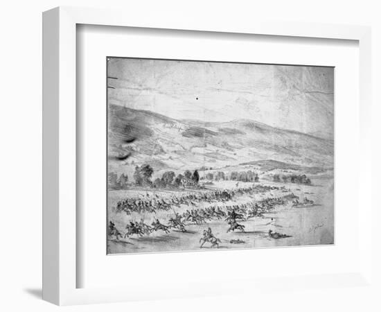 Charge of Union Cavalry-Edwin Forbes-Framed Giclee Print